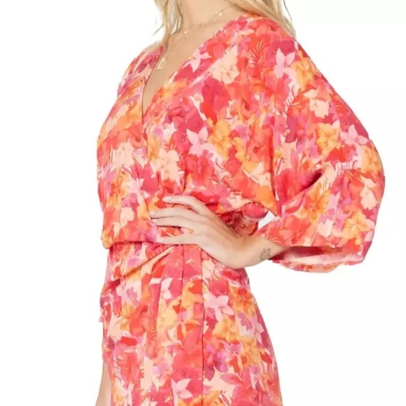 LSPACE Pfeiffer Dress in Into The Tropics Cover Up Wrap Dress Hawaiian Sz XS - Picture 2 of 9